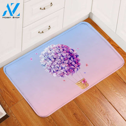 Purples Flowers Balloon Door Mat