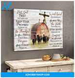 Put God First Farmer Wall Art Canvas