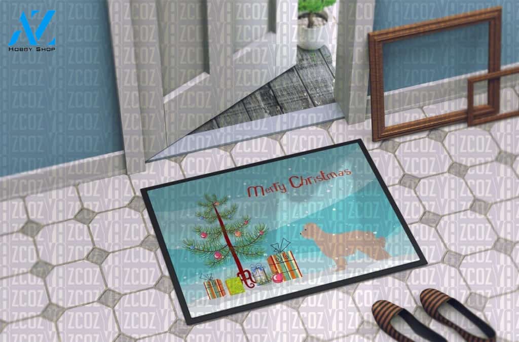 Pyrenean Shepherd Dog Merry Christmas Tree CL22110731MDD Doormat