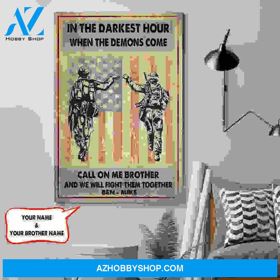 (Qh369) Customizable Soldier Hanging Canvas- Call On Me.