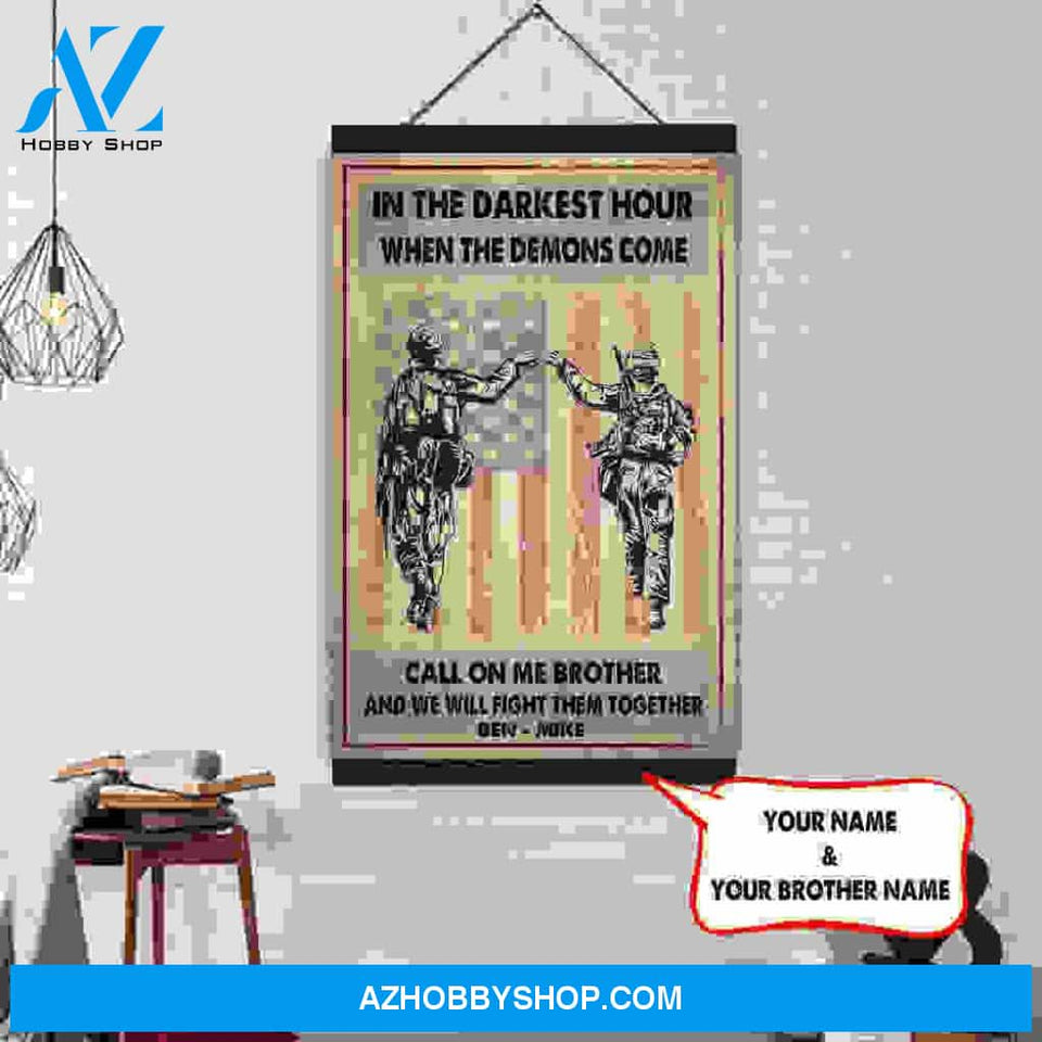 (Qh369) Customizable Soldier Hanging Canvas- Call On Me.