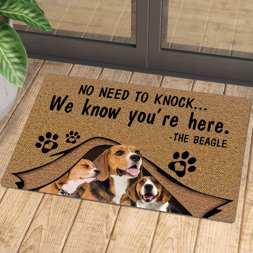 No Need To Knock Beagle Doormat | Colorful | Size 8x27'' 24x36''