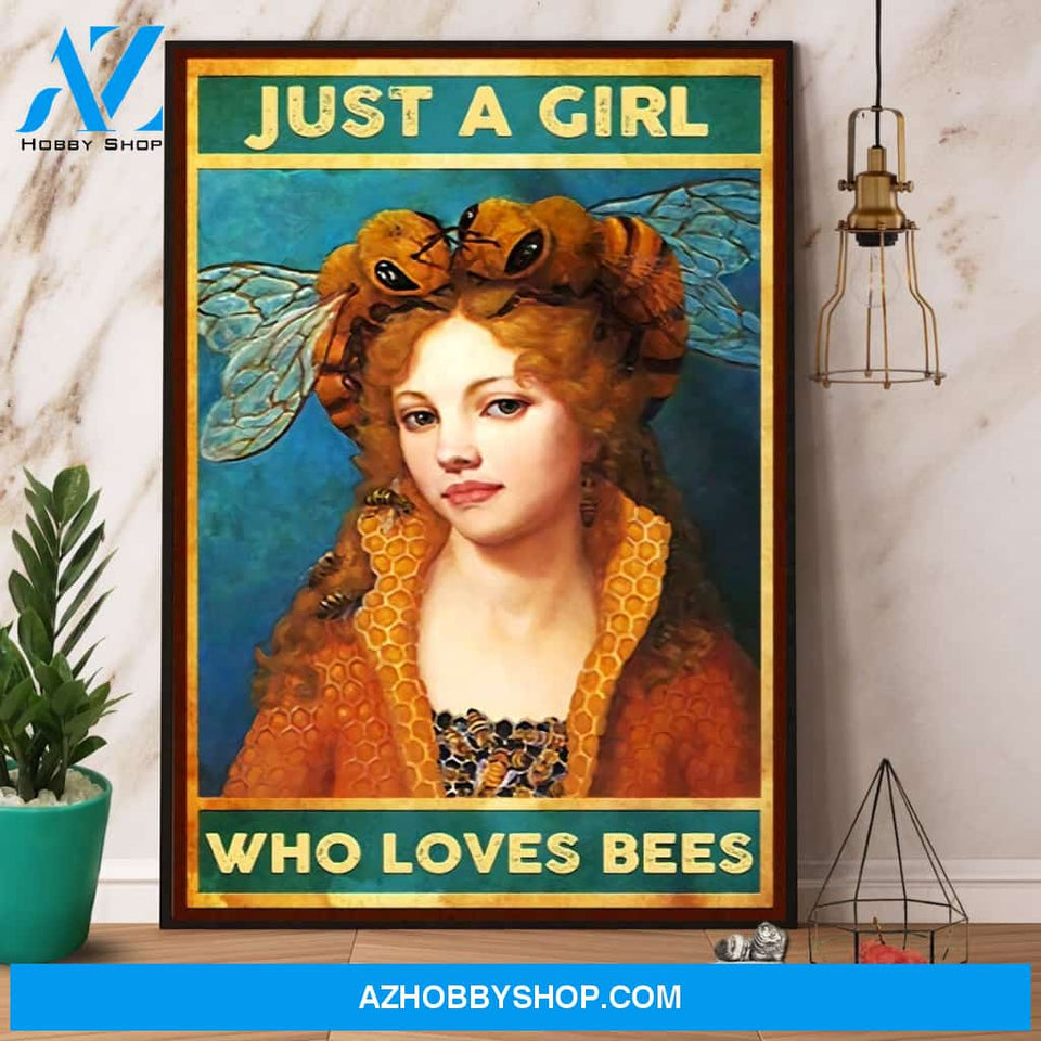 Queen Bee Just A Girl Who Loves Bees Canvas And Poster, Wall Decor Visual Art