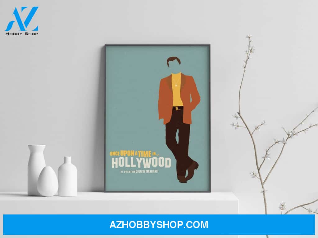 Quentin Tarantino Once Upon A Time In Hollywood Leonardo Dicaprio - Illustration Art Minimal - Poster - Canvas Print - Wooden Hanging Scroll Frame