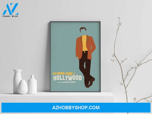 Quentin Tarantino Once Upon A Time In Hollywood Leonardo Dicaprio - Illustration Art Minimal - Poster - Canvas Print - Wooden Hanging Scroll Frame