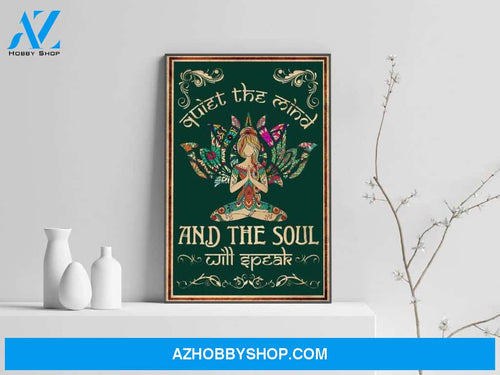 Quiet The Mind and The Soul Will Speak poster, Yoga Canvas And Poster, Wall Decor Visual Art