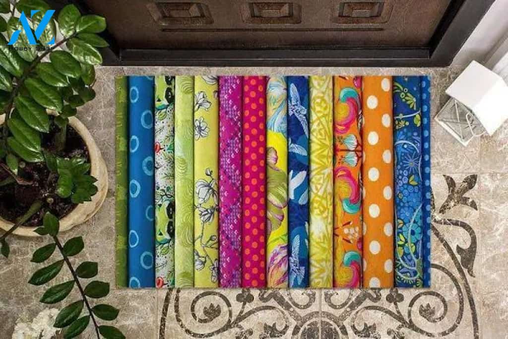 Personalized Name Family House Quilting Fabric Pattern Housewarming Gift Family And Friend Awesome Doormats Inhouse Doormats Home Decor Housewarming Gift