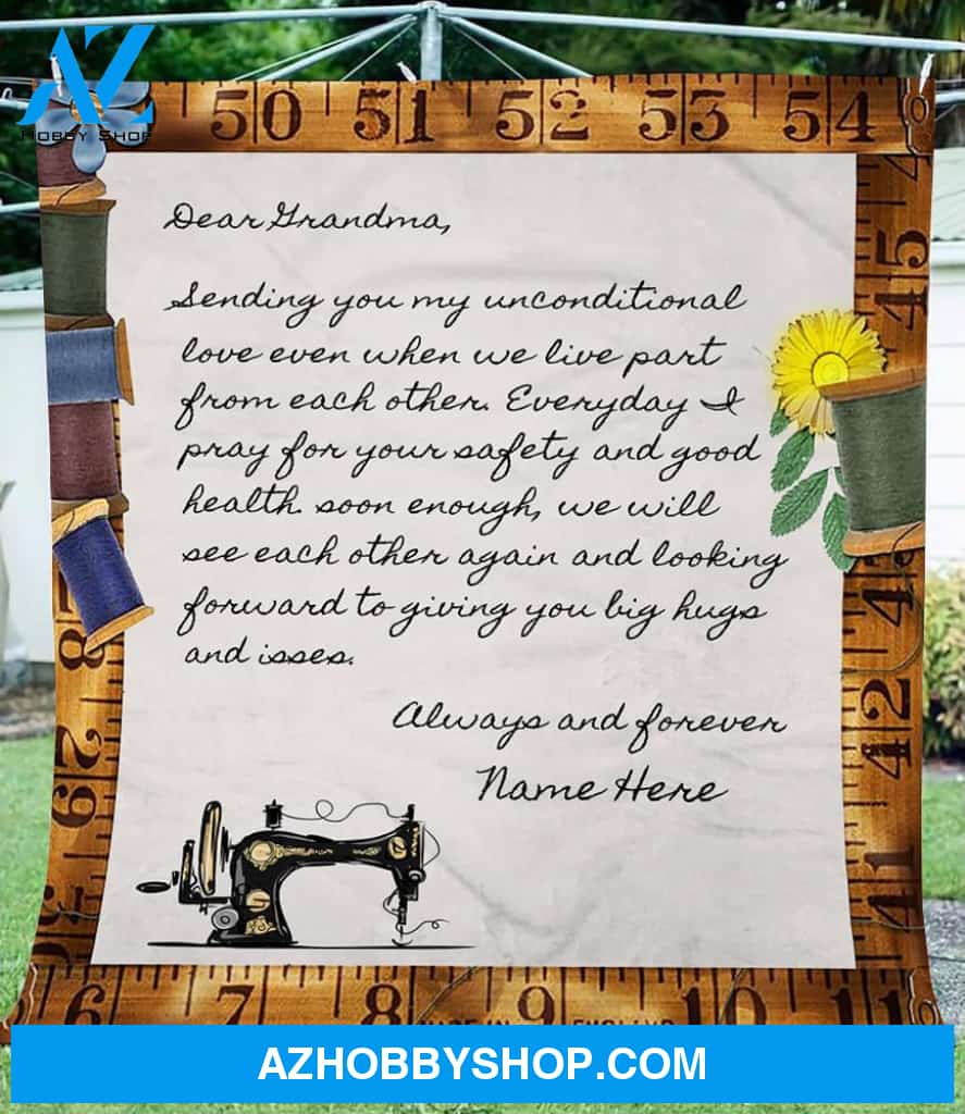 Quilting - Personalized To My Grandma Love Letter Fleece Blanket Sending You My Inconditional Love Great Customized Blanket For Birthday Christmas Thanksgiving