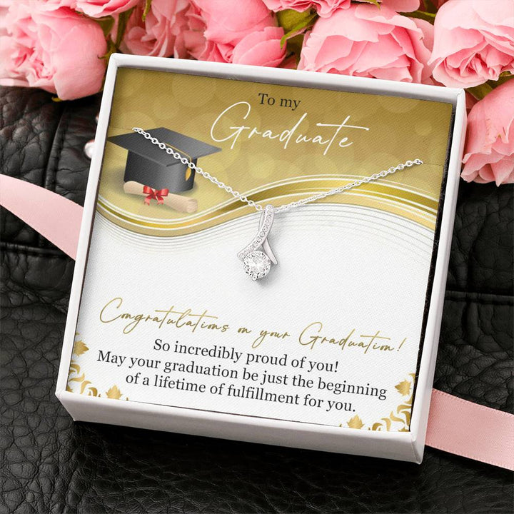 Graduation Necklace Gift - So Incredibly proud of you - College, High School, Senior, Master Graduation Gift - Class of 2022 Alluring Beauty Necklace - LX036L
