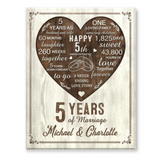 5th Year Anniversary Gift, 5th Wedding Anniversary Gift For Husband, 5 Year Anniversary Gift For Wife