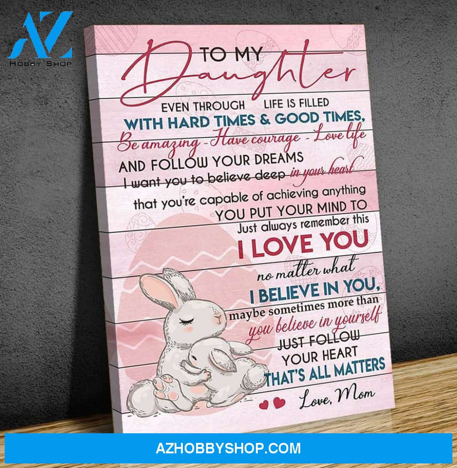 Rabbit Canvas Gift For Daughter - Hanging Art For Bedroom