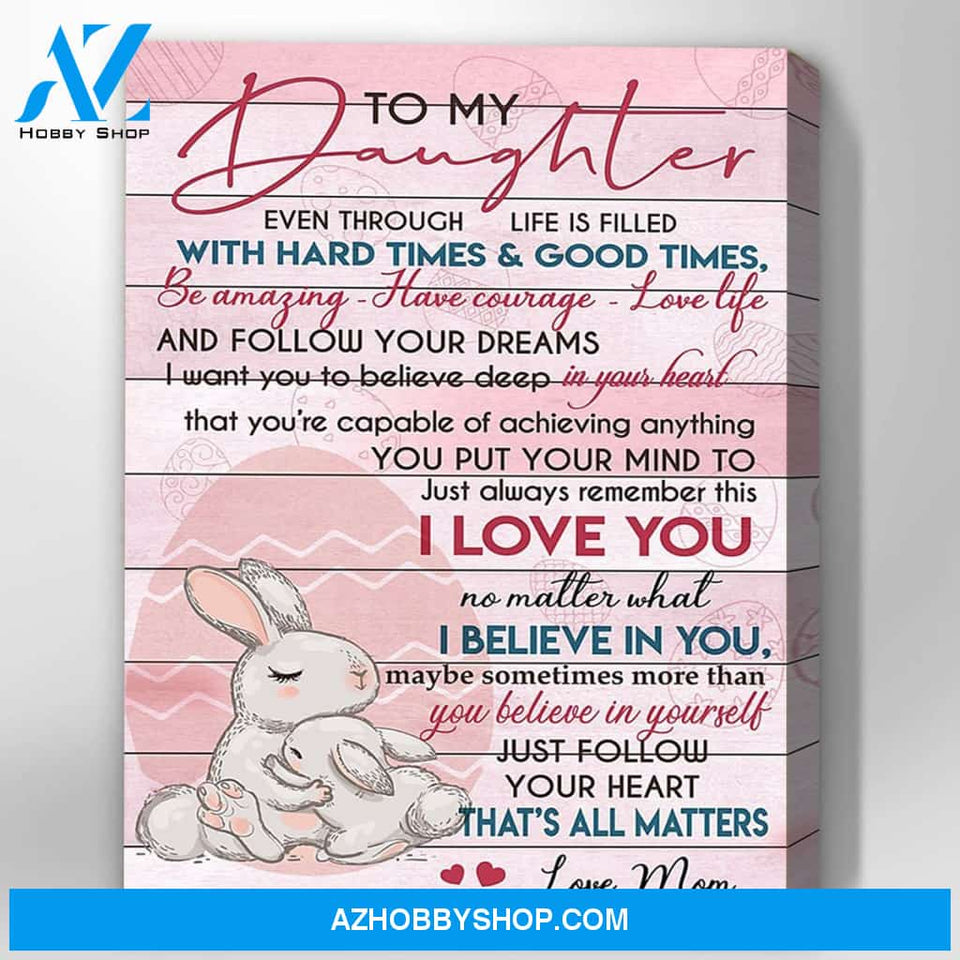 Rabbit Canvas Gift For Daughter - Hanging Art For Bedroom