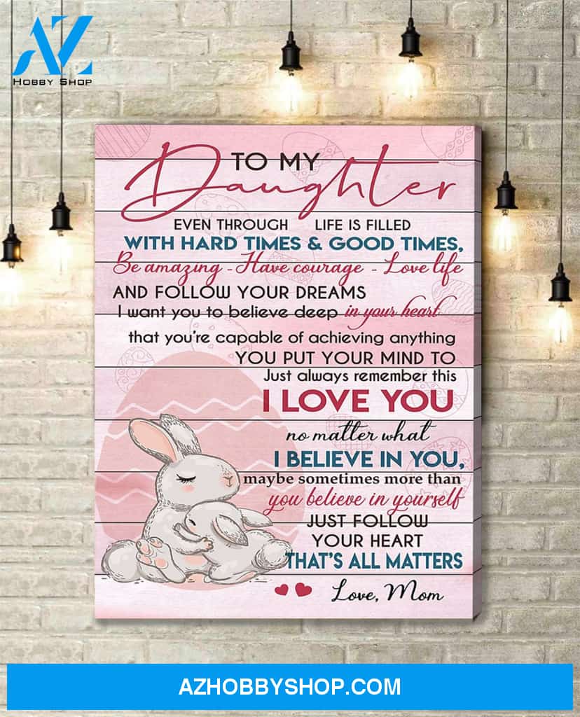 Rabbit Canvas Gift For Daughter - Hanging Art For Bedroom