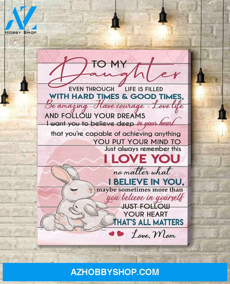 Rabbit Canvas Gift For Daughter - Hanging Art For Bedroom