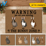 Rabbit Doormat Customized You Are Now Entering The Bunny Zone Personalized Gift | WELCOME MAT | HOUSE WARMING GIFT