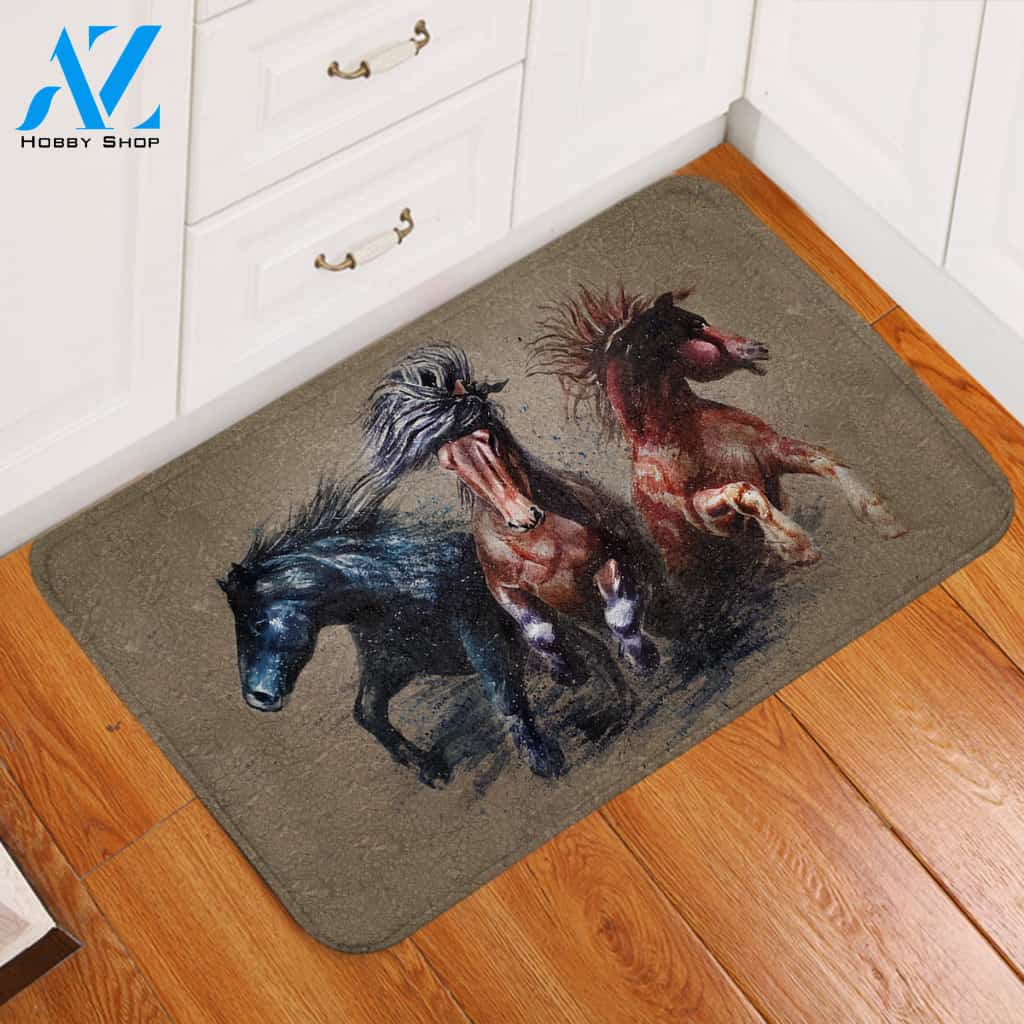 Racing Horses Door Mat