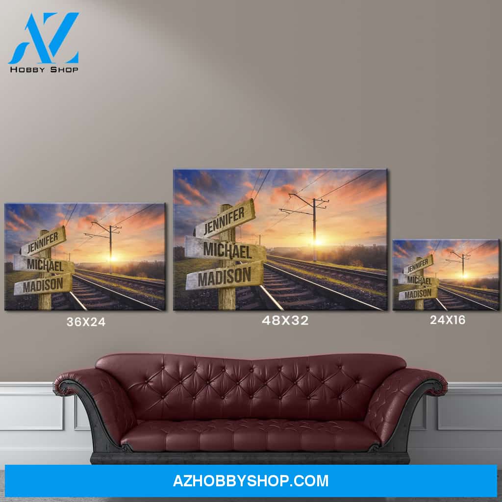 Railroad Track Color Multi-Names Premium Canvas 2