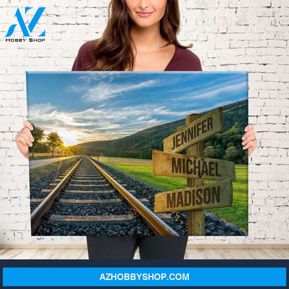 Railroad Track Color Multi-Names Premium Canvas