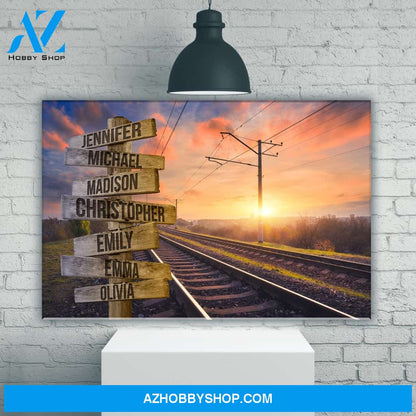 Railroad Track Color Multi-Names Premium Canvas 2