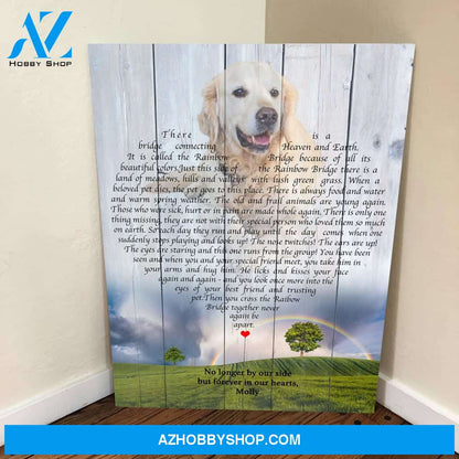 Rainbow Bridge Background, Personalized Photo Memorial Canvas, Canvas Wall Art Gift For Family Gift for Remembrance