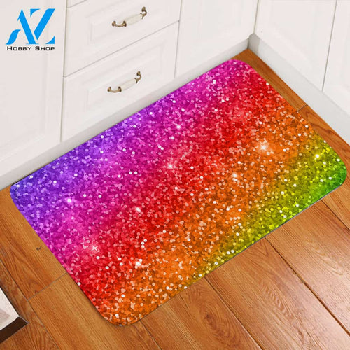 Rainbow Glitter Door Mat