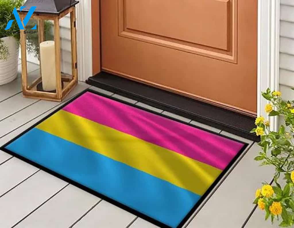 Rainbow Grunge Gay Pride Doormat Rug