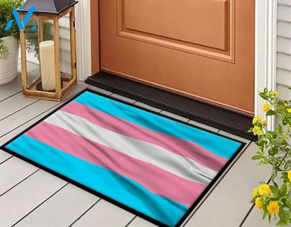 Rainbow Grunge Gay Pride Doormat Rug