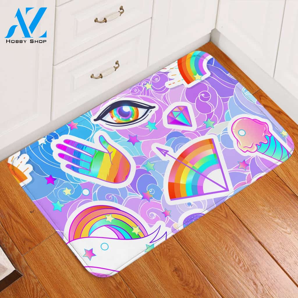 Rainbow Icons Dreamy Door Mat