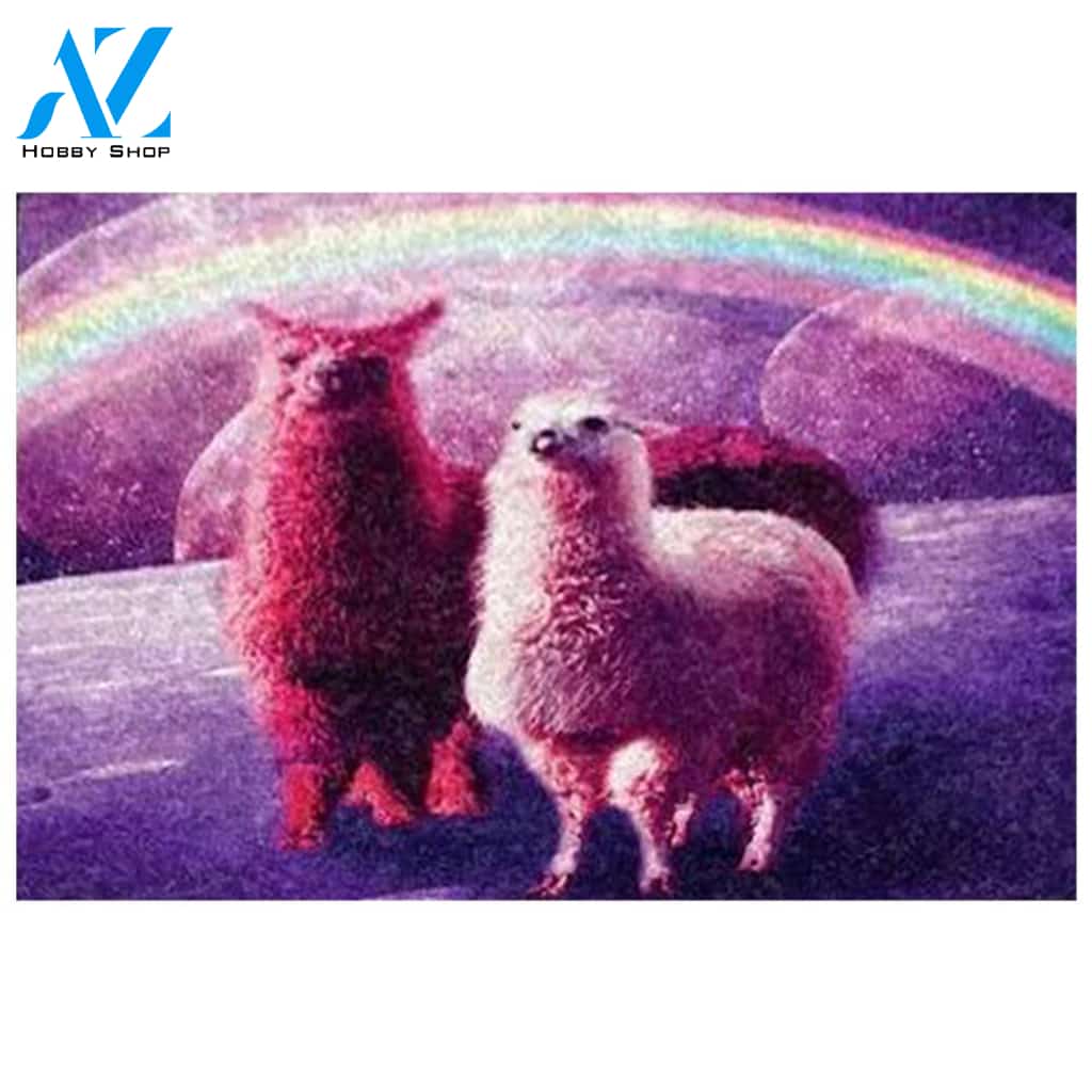 Rainbow Llama In Space Doormat Welcome Mat House Warming Gift Home Decor Funny Doormat Gift Idea