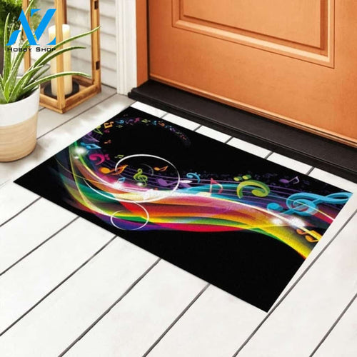 Rainbow Music Note Instrument Indoor And Outdoor Doormat Warm House Gift Welcome Mat Birthday Gift For Muisc Lover