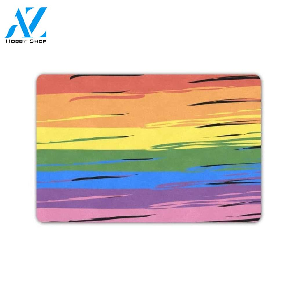 Rainbow Pride LGBTQ Love Peace Custom Doormat- Multiple material and sizes