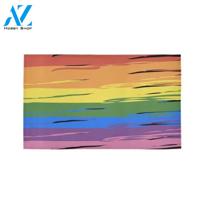 Rainbow Pride LGBTQ Love Peace Custom Doormat- Multiple material and sizes