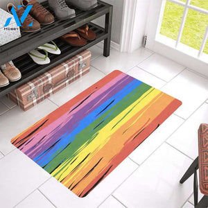 Rainbow Pride LGBTQ Love Peace Custom Doormat- Multiple material and sizes