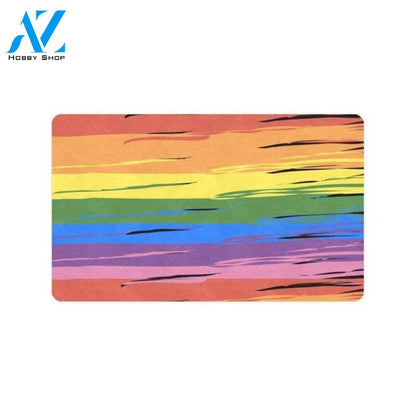 Rainbow Pride LGBTQ Love Peace Custom Doormat- Multiple material and sizes