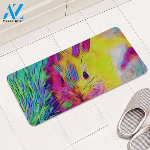 Rainbow Rabbit Rectangular Doormat