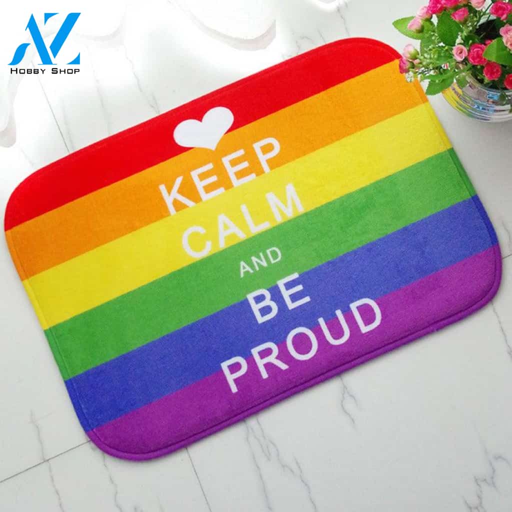 Rainbow Rugs Gay Lesbian Keep Calm and Be Proud Colorful LGBT Living Room Wall Art Home Decor Gift