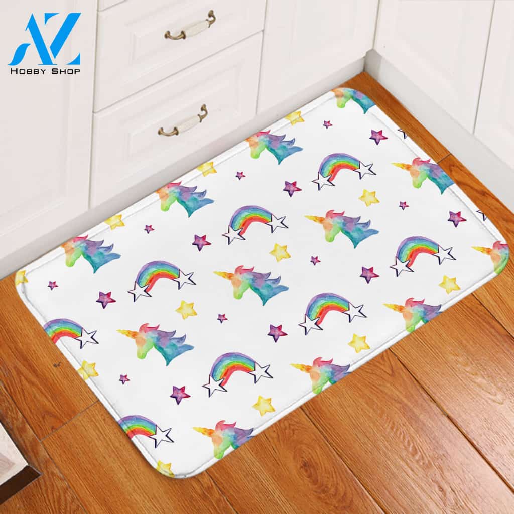 Rainbow Star Door Mat