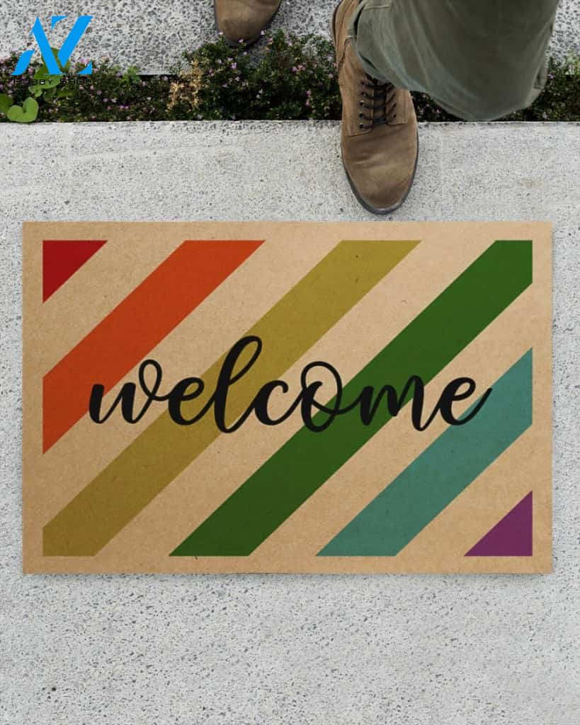 Rainbow Welcome Indoor And Outdoor Doormat Warm House Gift Welcome Mat Funny Birthday Gift Gift For Friend Family