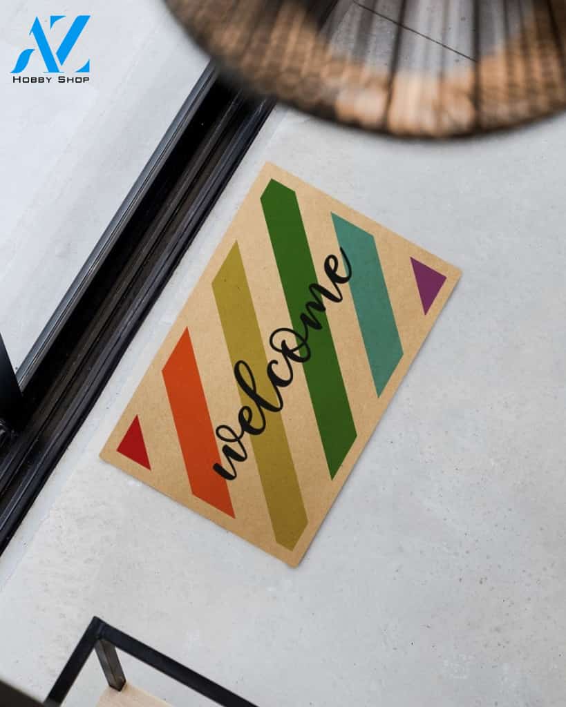 Rainbow Welcome Indoor And Outdoor Doormat Warm House Gift Welcome Mat Funny Birthday Gift Gift For Friend Family