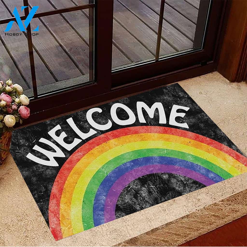 Rainbow Welcome Indoor And Outdoor Doormat Warm House Gift Welcome Mat Gift For Friend Family