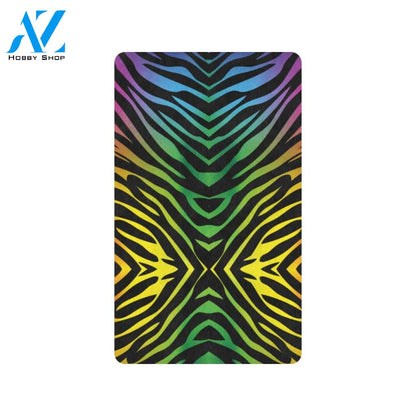 Rainbow Zebra Themed Print Rubber Doormat