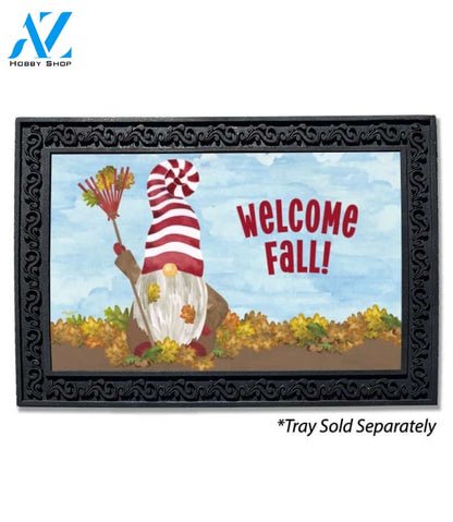 Raking Leaves Fall Gnome Doormat - 18" x 30"