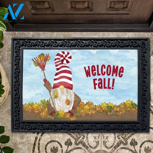 Raking Leaves Fall Gnome Doormat - 18" x 30"