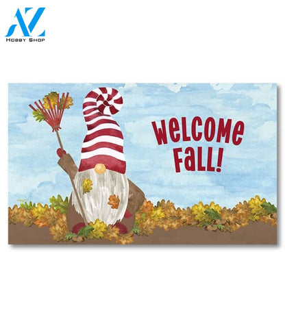 Raking Leaves Fall Gnome Doormat - 18" x 30"