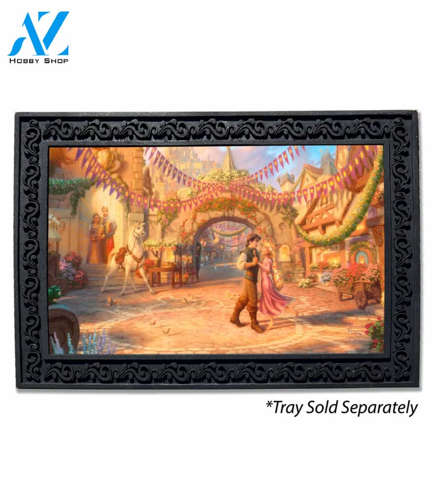 Rapunzel Dancing in the Sunlit Courtyard Doormat - 18" x 30"