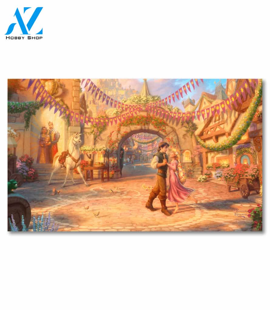 Rapunzel Dancing in the Sunlit Courtyard Doormat - 18" x 30"