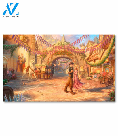 Rapunzel Dancing in the Sunlit Courtyard Doormat - 18" x 30"