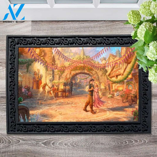 Rapunzel Dancing in the Sunlit Courtyard Doormat - 18" x 30"