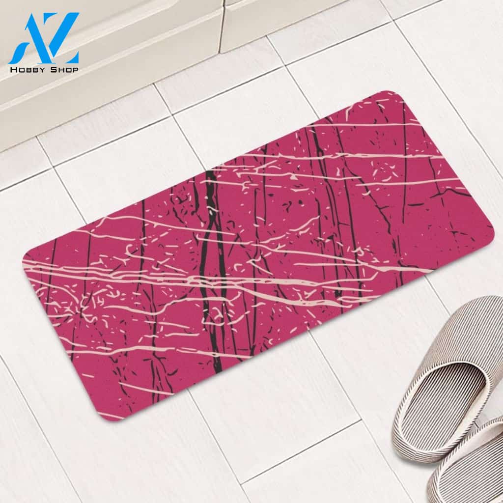 Raspberry Sorbet, Meteorite & Pale Dogwood Rectangular Doormat