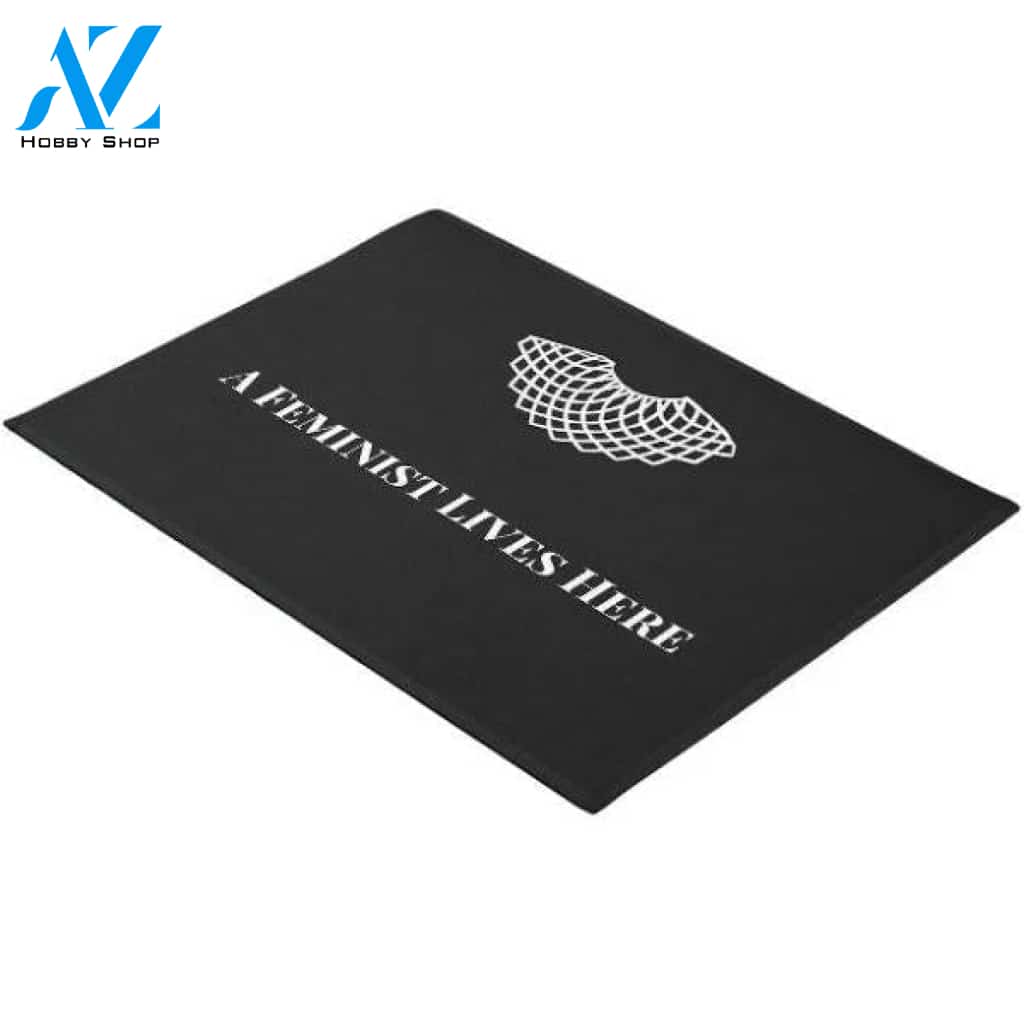 RBG Collar Feminist Greeting Mat